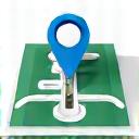 Icon of a map with a route highlighted.