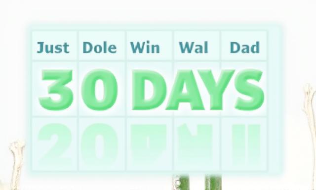 A calendar showing a 30-day month.